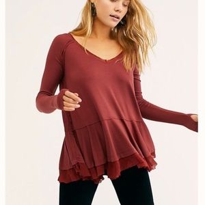 NWT We The Free Tangerine Tee Brickstone Red